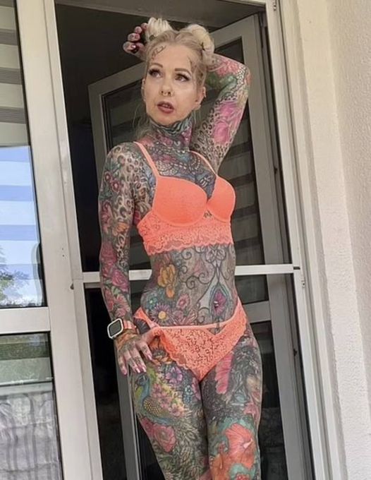 Grandma reveals what she looked like before full body tattoos