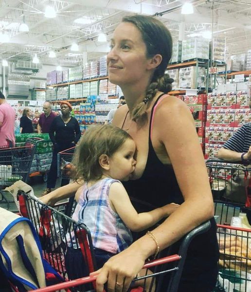 Mom responds to backlash after photo breastfeeding toddler